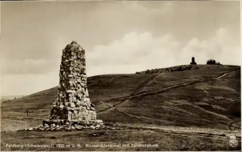 Ak Feldberg im Schwarzwald, Bismarckdenkmal, Feldbergturm, Landschaft, Hochgebirge