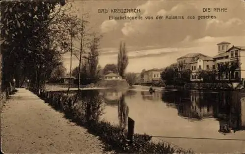 Ak Bad Kreuznach in Rheinland Pfalz, Elisabethquelle von der Kaiserau aus