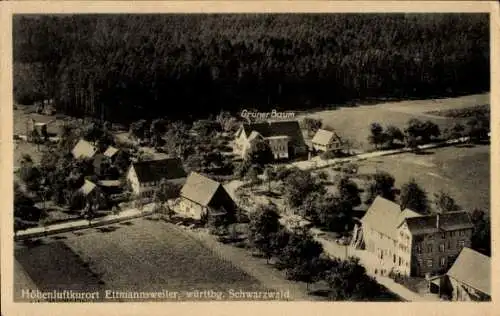 Ak Ettmannsweiler Simmersfeld im Schwarzwald, Höhenluftkurort, Häuseransicht, Wald, 'Grüner Baum'