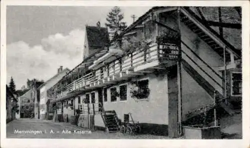 Ak Memmingen Allgäu, Alte Kaserne, Laubengang, Treppe