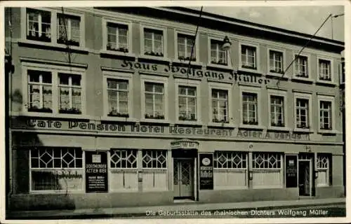 Ak Königswinter am Rhein, Haus Wolfgang Müller, Cafe Pension Hotel Restaurant Adler A. Darius,...