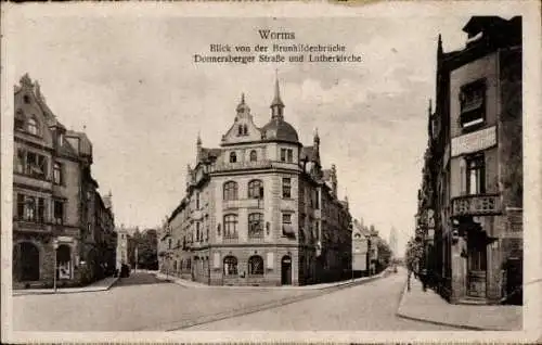 Ak Worms am Rhein, Brunhildenbrücke, Donnersberger Straße, Lutherkirche