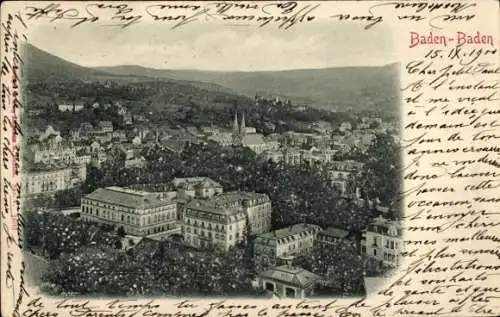 Ak Baden Baden am Schwarzwald, Gesamtansicht