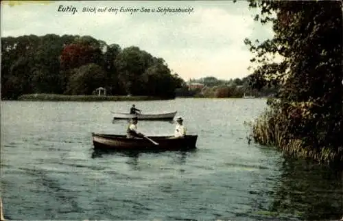 Ak Eutin in Ostholstein, Eutiner See und Schlossbucht, Ruderboot