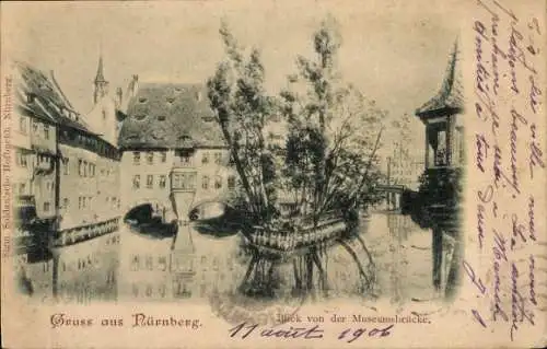 Ak Nürnberg, Blick von der Museumsbrücke