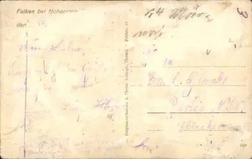 Ak Hohenstein Ernstthal in Sachsen, Gasthof Falken, Essraum