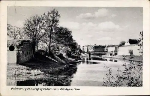 Ak Kostrzyn nad Odrą Cüstrin Ostbrandenburg, Festungsgraben, Kietzer Tor