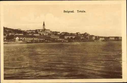 Ak Beograd Belgrad Serbien, Stadtansicht von  Flussansicht, historische Architektur