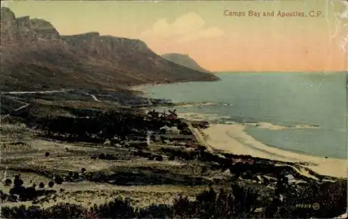 Ak Camps Bay Cape Town Kapstadt Südafrika, Blick auf Camps Bay, Apostelgebirge, Strand, Küste,...