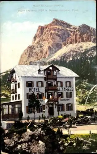 Ak Innsbruck in Tirol, Hotel Faizarego, Dolomitenstraße, Restaurant, Berglandschaft