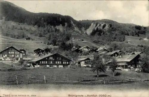 Ak Hohfluh Hasliberg Kt. Bern Schweiz, Berge, Holzhäuser, alpine Landschaft, Brünigroute