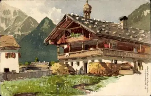 Künstler Litho Schmohl, P., Pertisau Eben Achensee Tirol, Fischerhaus