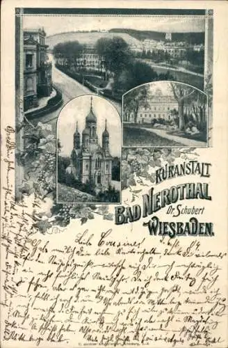 Ak Wiesbaden in Hessen, Kurort Bad Nerothal, Dr. Schubert, aus verschiedenen Perspektiven