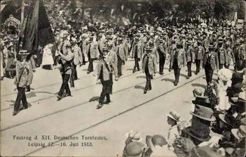 Ak Leipzig, XII. Deutsches Turnfest 1913, Festzug