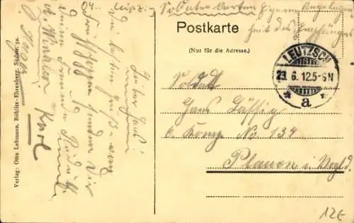 Ak Leutzsch Leipzig in Sachsen, Waldhof-Teich, Restaurationsgarten, Vorderansicht, Besitzt W. ...