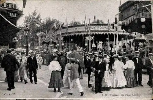 Ak Paris, Fête Foraine, Un Coin Animé, Festplatz, Karussel