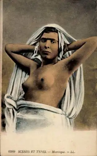 Ak Maghreb, Barbusige Frau, Busen