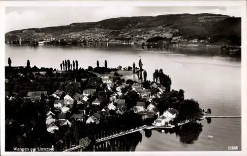 Ak Wangen am Untersee Öhningen in Baden, Fliegeraufnahme