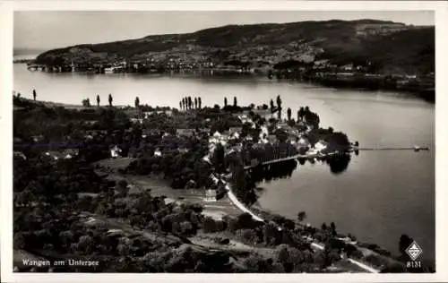 Ak Wangen am Untersee Öhningen in Baden, Fliegeraufnahme