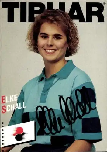 Ak Deutsche Tischtennisspielerin Elke Schall Süß, Portrait, Autogramm