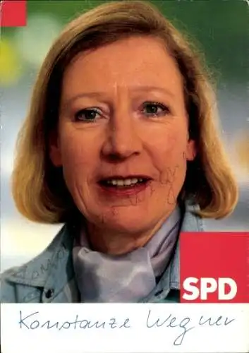 Ak MdB Konstanze Wegner, SPD, Portrait, Autogramm
