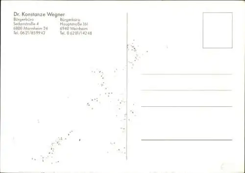 Ak MdB Konstanze Wegner, SPD, Portrait, Autogramm