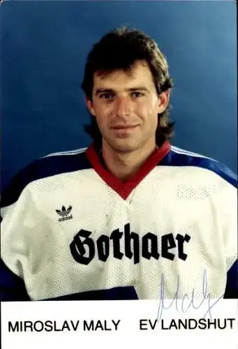 Ak Eishockeyspieler Miroslav Malý, Autogramm, addidas