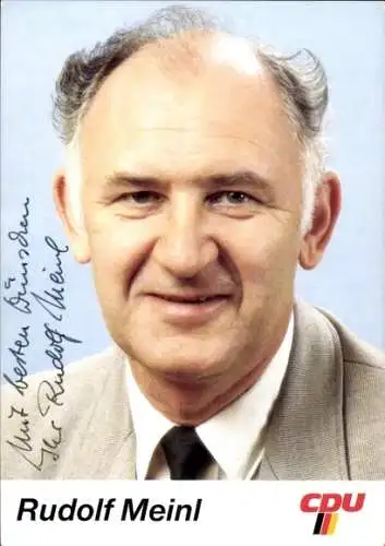 Ak Stadtratsmitglied Rudolf Meinl, CDU, Portrait, Autogramm