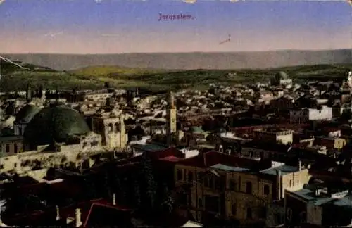 Ak Jerusalem Israel, Blick auf  historische Gebäude, Kuppeln, Stadtlandschaft