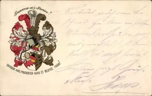 Studentika Ak Freiburg im Breisgau, Corps Franconia, Wappen, RSC