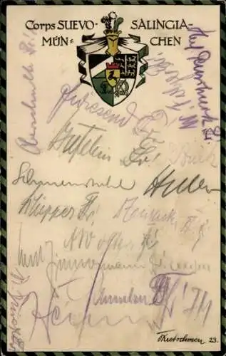 Studentika Ak München, Corps Suevo Salingia, Kufsteiner Platz 3, Wappen, RSC