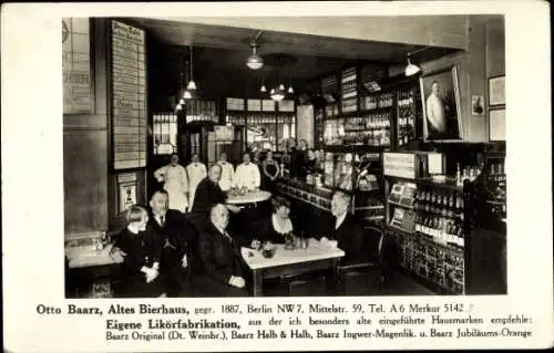 Ak Berlin Mitte, Altes Bierhaus Otto Baarz, Mittelstraße 59, Innenansicht