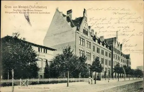 Ak Berlin Charlottenburg Westend, Sophie-Charlotten-Straße, Bürgerhaus Kaiser-Friedrich-Andenken