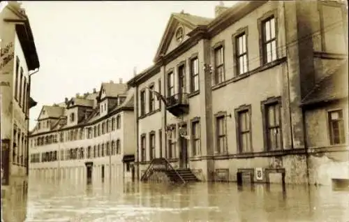 Foto Ak Koblenz am Rhein, Überschwemmung, überschwemmte Straße