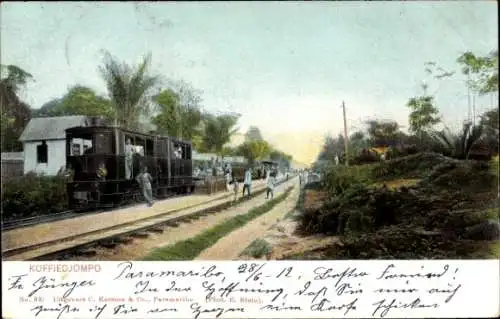 Ak Suriname, Koffiedjompo, Eisenbahn, Bahnschienen