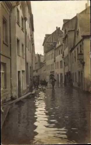 Foto Ak Koblenz am Rhein, Überschwemmung, überschwemmte Straße, Häuser