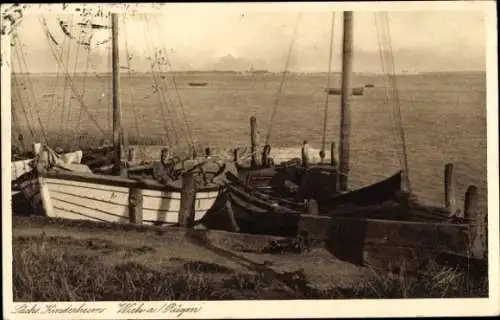 Ak Wiek auf der Insel Rügen, sächs. Kinderheim, Fernblick auf Ort von Dranske 