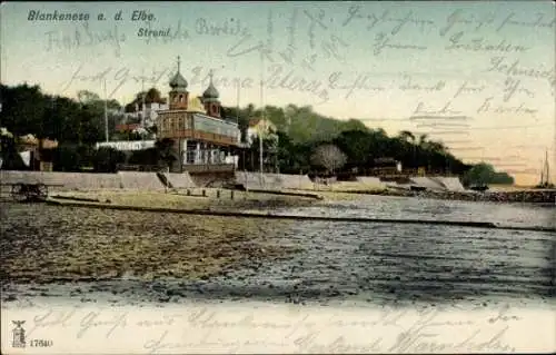 Ak Hamburg Altona Blankenese, Strand