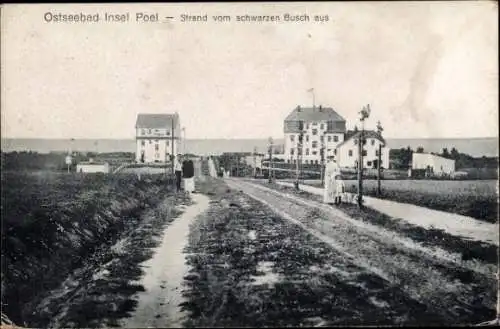 Ak Insel Poel Mecklenburg, Strand vom schwarzen Busch aus