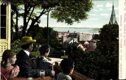 Ak Flensburg in Schleswig Holstein, Blick von Bellevue