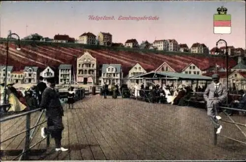 Ak Nordseeinsel Helgoland, Landungsbrücke