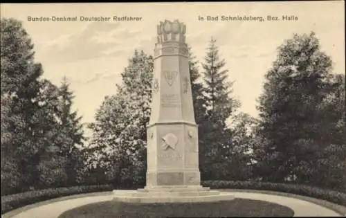 Ak Bad Schmiedeberg in der Dübener Heide, Bundesdenkmal Deutscher Radfahrer