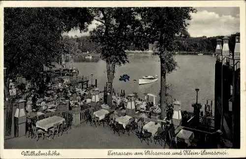 Ak Berlin Spandau, Restaurant Wilhelmshöhe, Terrassen am Stößensee, Klein Sanssouci