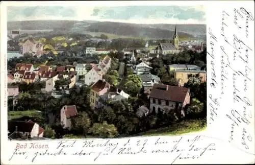 Ak Bad Kösen Naumburg an der Saale, Blick über die Dächer der Stadt, Kirche