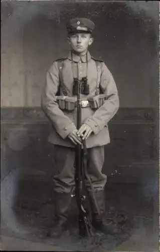 Foto Ak Deutscher Soldat in Uniform, Scharfschütze, November 1914