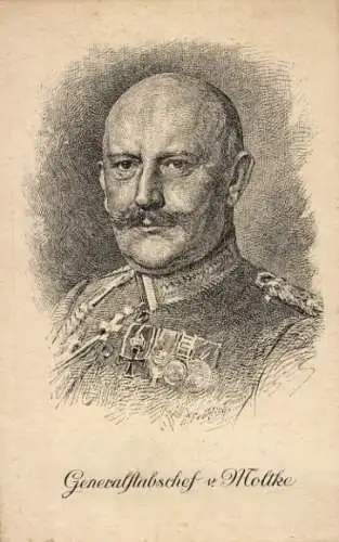 Künstler Ak Generalstabschef von Moltke, Porträt