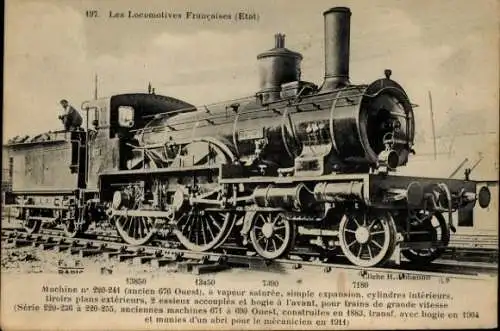 Ak Französische Eisenbahn, Etat, Dampflokomotive 220-241, 676 Ouest