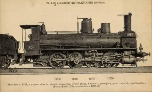 Ak Französische Eisenbahn, Lokomotive Nr. 1257