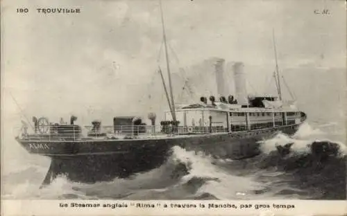 CPA Trouville, Steamer anglais Aima a travers la Manche