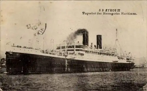 CPA Paquebot SS Athos II, Messageries Maritimes